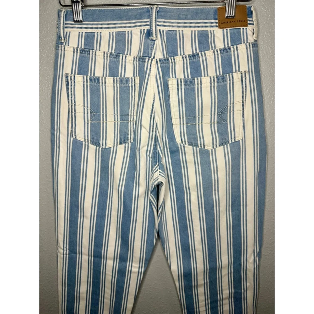 Women's American Eagle Blue & White Striped Jeans Size 4 - Picture 5 of 7